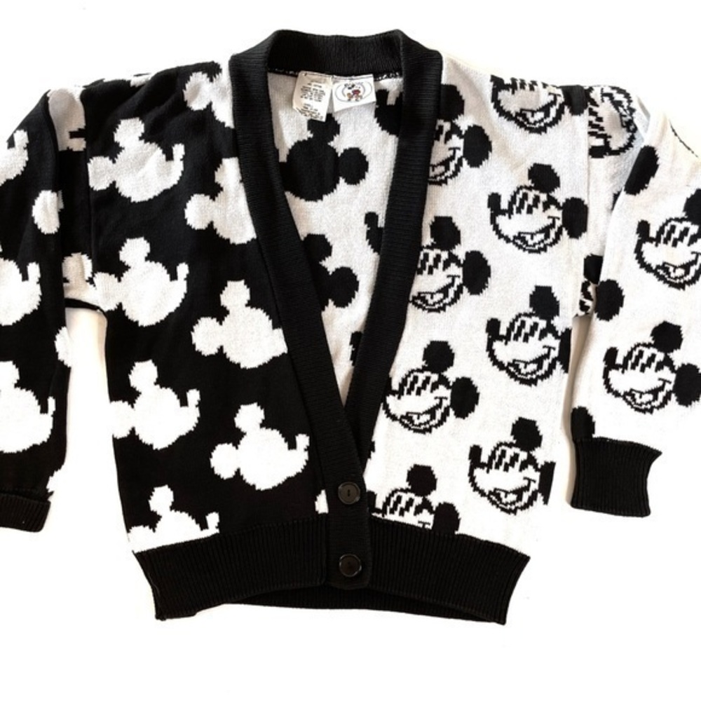 Vintage Mickey Mouse black and white cardigan